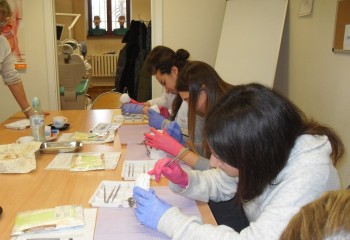 Uczennice podczas kursu z zakresu periodontologii