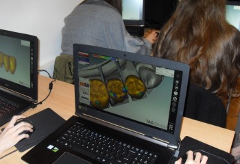 Kursanci pracujący na komputerach