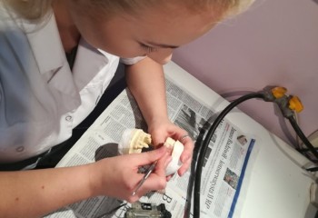 Uczennica podczas stażu